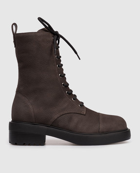 Giuseppe Zanotti Коричневі черевики з нубуку на хутрі I570008