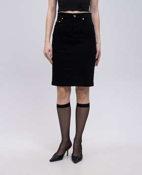 Dolce&Gabbana Чорна джинсова спідниця з логотипом F4C14DG8MM5