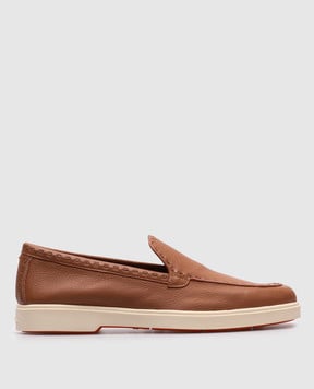 Santoni Коричневые кожаные лоферы WUYA71436TISSWKA