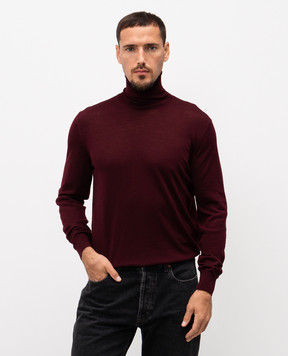 Saint Laurent Бордовый гольф из шерсти 821739Y76GM