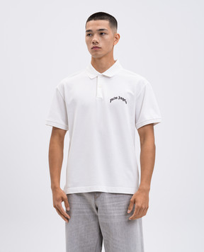 Palm Angels Біле поло з принтом логотипа PMGB02AF25FAB002