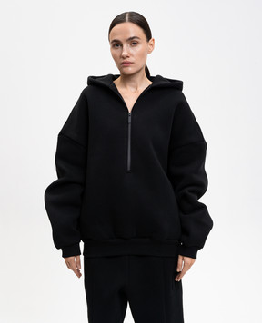 Fear of God Черное утепленное худи на молнии с логотипом FG25FW12123FLC