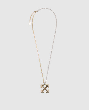 Off-White Золотое ожерелье с логотипом Arrow OMOB15LS25MET001