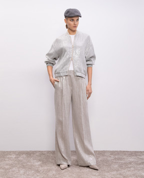 Brunello Cucinelli Біла футболка з ланцюжком моніль M0T81HA800
