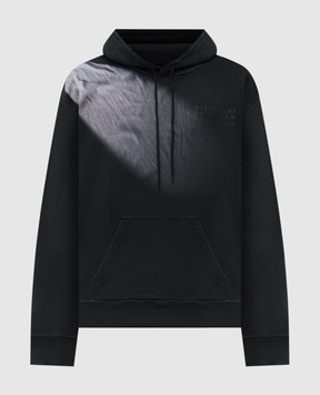 Maison Margiela MM6 Чорне худі з принтом логотипа SH2GU0024M25024