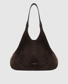 Gianni Chiarini Замшева сумка-тоут Dua кольору хакі з логотипом BS9780CMPL