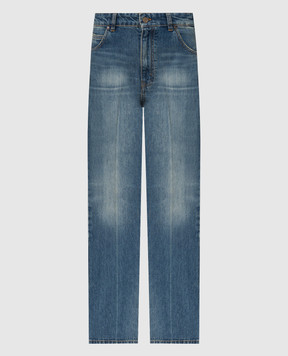 Victoria Beckham Сині джинси з ефектом потертості 1224DJE005416A