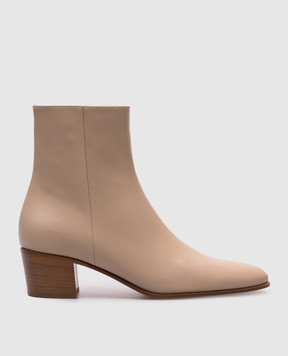 Gianvito Rossi Бежевые кожаные ботинки Spencer G7297745CUO