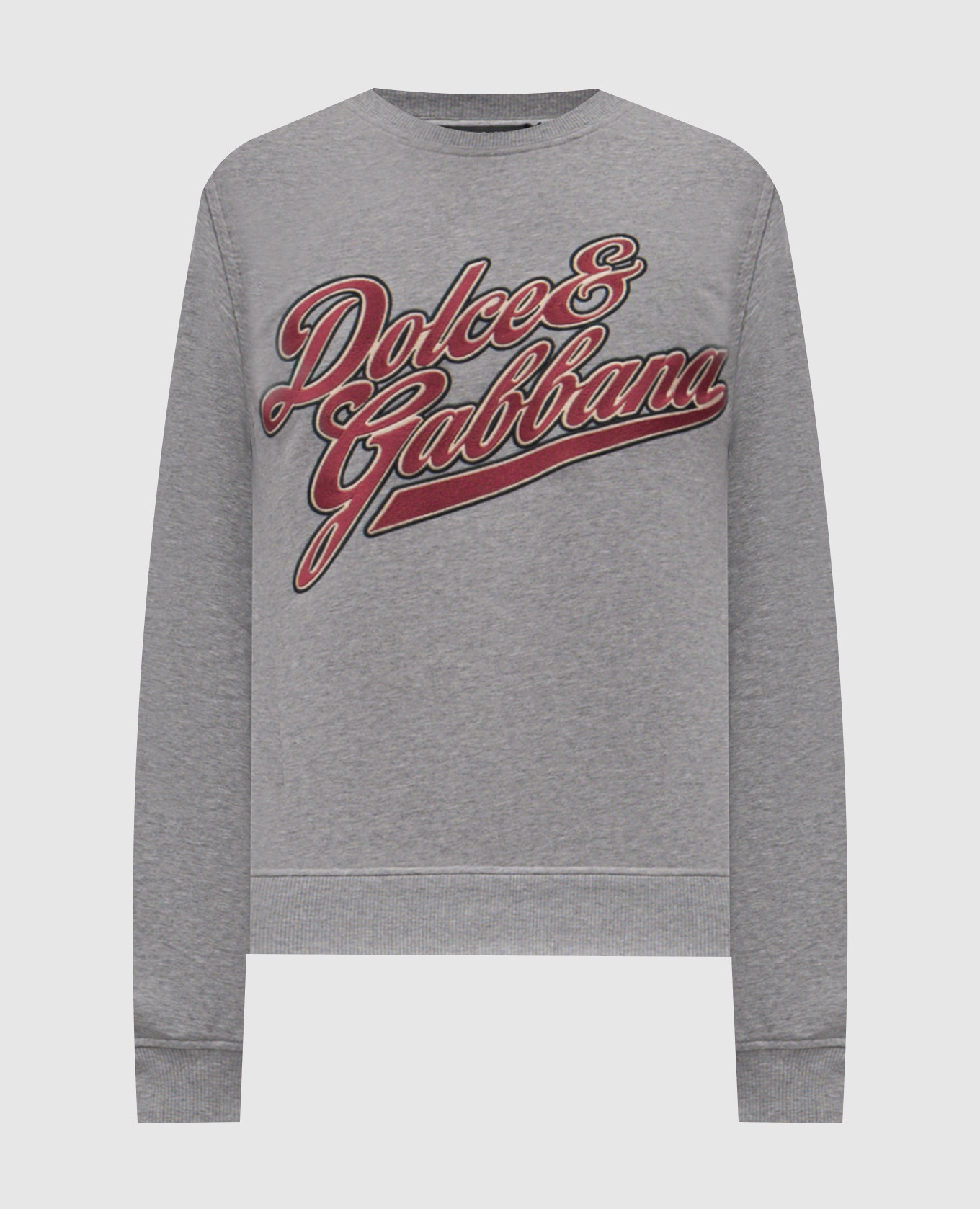 

Серый меланжевый свитшот с вышивкой логотипа, Свитшоты