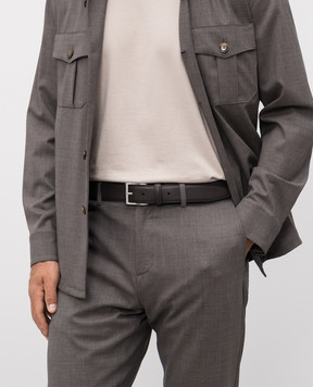 Canali Коричневый кожаный ремень KA0002550C