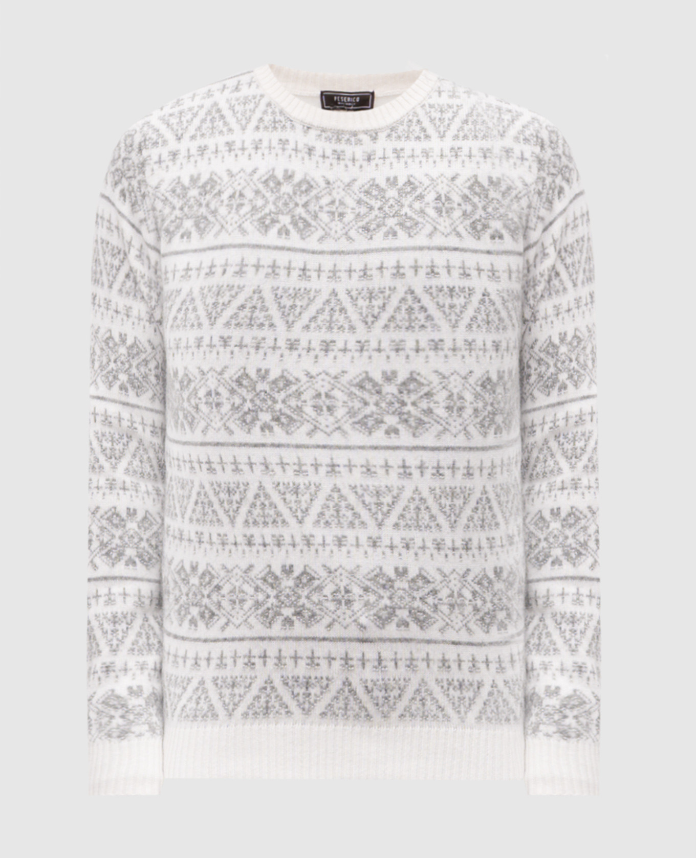 

Белый свитер с шерстью и кашемиром в узор, Свитера