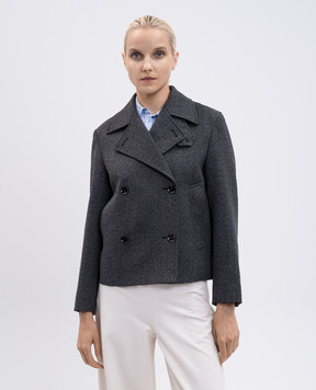 PROENZA SCHOULER Сіра двобортна куртка Nola з вовною в стилі жакета R2532001AY207