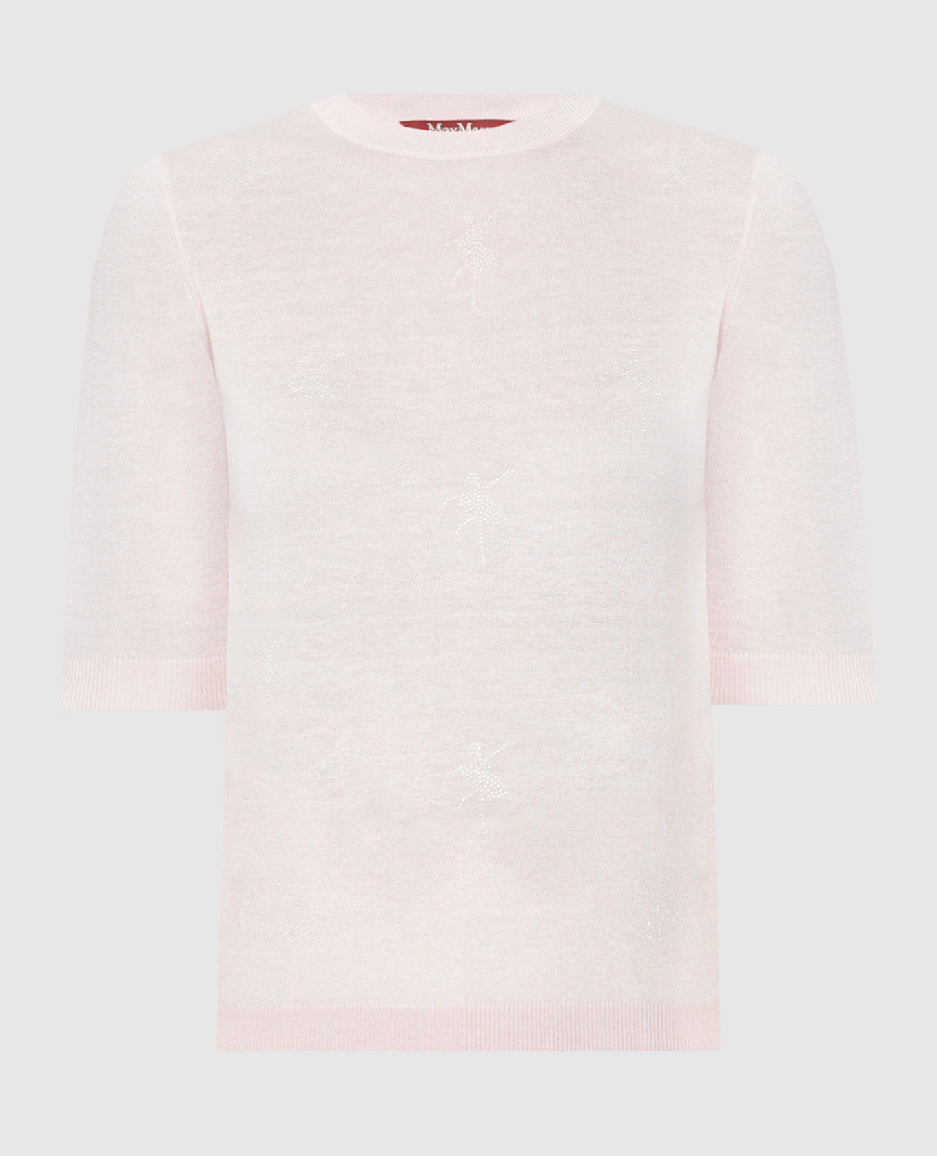 Розовая футболка SAMUELE из шелка и шерсти.