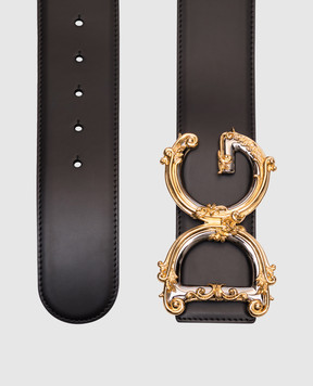 Dolce&Gabbana Черный кожаный ремень с монограммой логотипа. BE1336AZ831