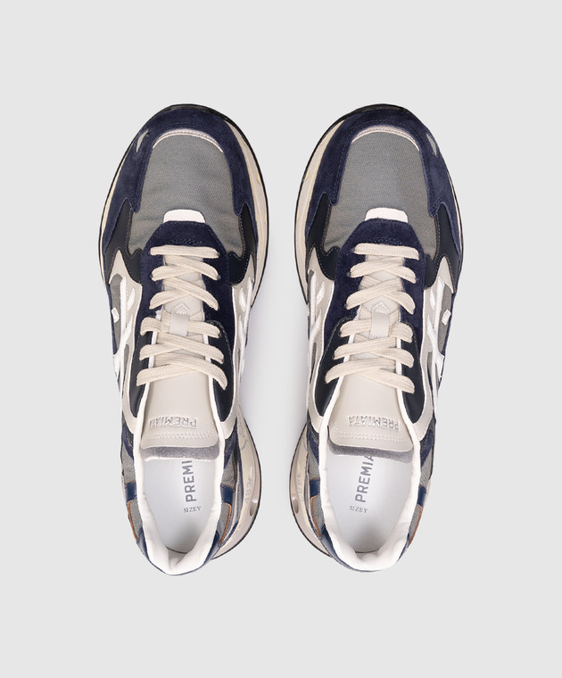 Premiata Синие комбинированные кроссовки SHARKY SHARKY изображение 4