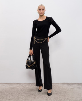 Twinset Чорні штани кльош з ланцюжком 252TP2281