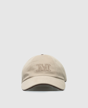 Max Mara Бежевая кепка RIENZA с вышивкой монограммы RIENZA