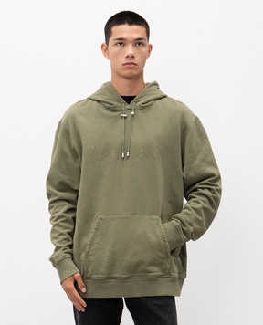 Balmain Худі кольору хакі з вишивкою логотипа FH1JT047BC72