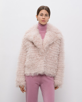 Simonetta Ravizza Розовая двусторонняя шуба MANCHESTER R с шерстью F05JA389MG3