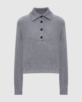 Brunello Cucinelli Сірий светр з люрексом MAZ260214P