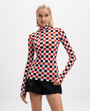 Prada Білий гольф в горох з логотипом 39528G10R3