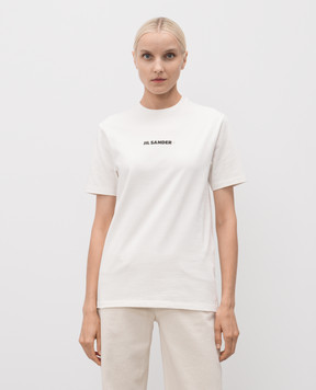Jil Sander Біла футболка з принтом логотипа J40GC0118J20103