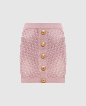 Balmain Розовая юбка мини в узор EF0LB039KI42