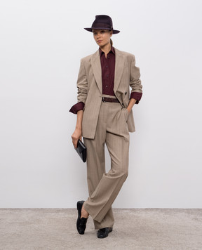 Brunello Cucinelli Бордова сорочка з ланцюжком моніль M0091MY816