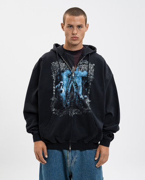 Vetements Чорна спортивна куртка з принтом UCF76ZU800B