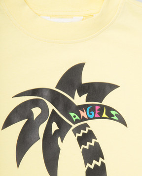 Palm Angels Детская желтая футболка с принтом PBAA003S25JER00612+