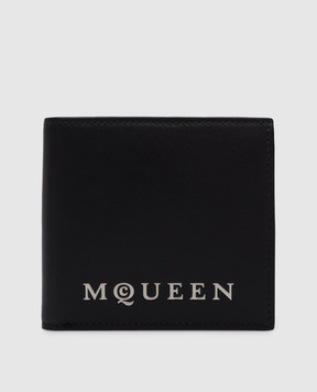 Alexander McQueen Чорне шкіряне портмоне з логотипом 8361471AAU6