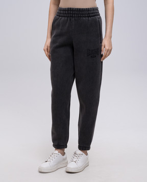 Alexander Wang Серые утепленные джоггеры с принтом логотипа 4CC2254420