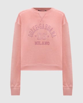 Dolce&Gabbana Рожевий світшот з логотипом F9S43ZGDCX5