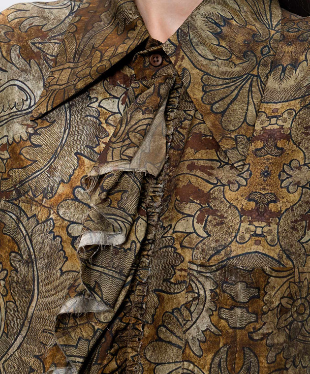 UMA WANG Коричневая блуза Trella UW1019 изображение 5