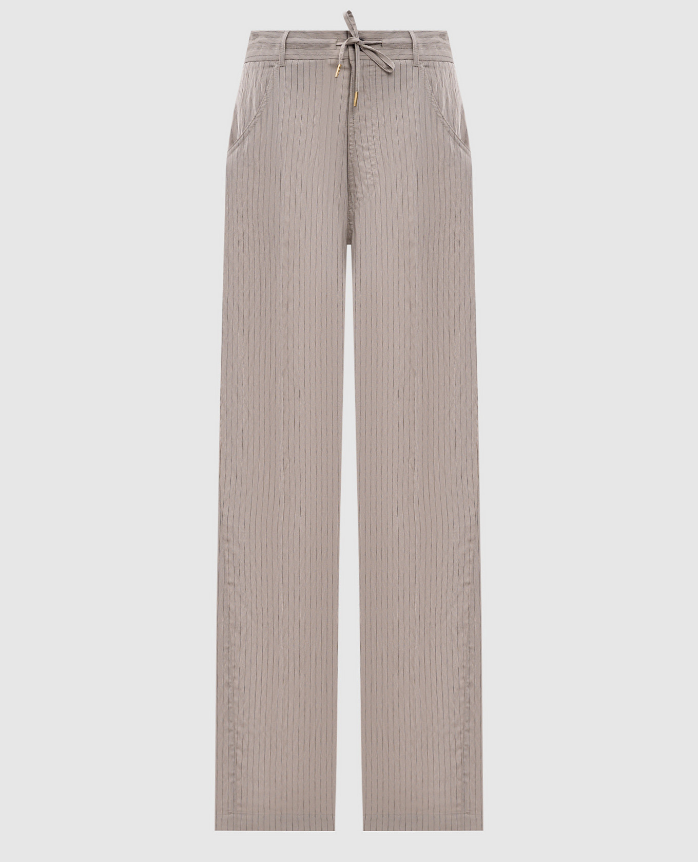 

Бежевые брюки IRIS в полоску, Бежевый, Прямые брюки