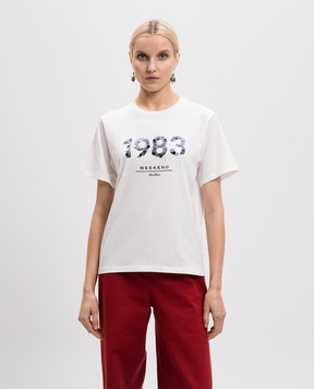 Max Mara Weekend Біла футболка CABINA з паєтками CABINA