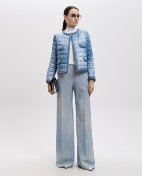 Ermanno Scervino Блакитна стьобана пухова куртка з ефектом деграде D460A310SQJ