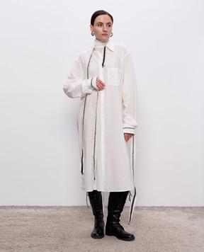 Ann Demeulemeester Белое платье-рубашка Gabi B0012781FA026