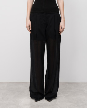 Helmut Lang Чорні штани з вовною P01HW202