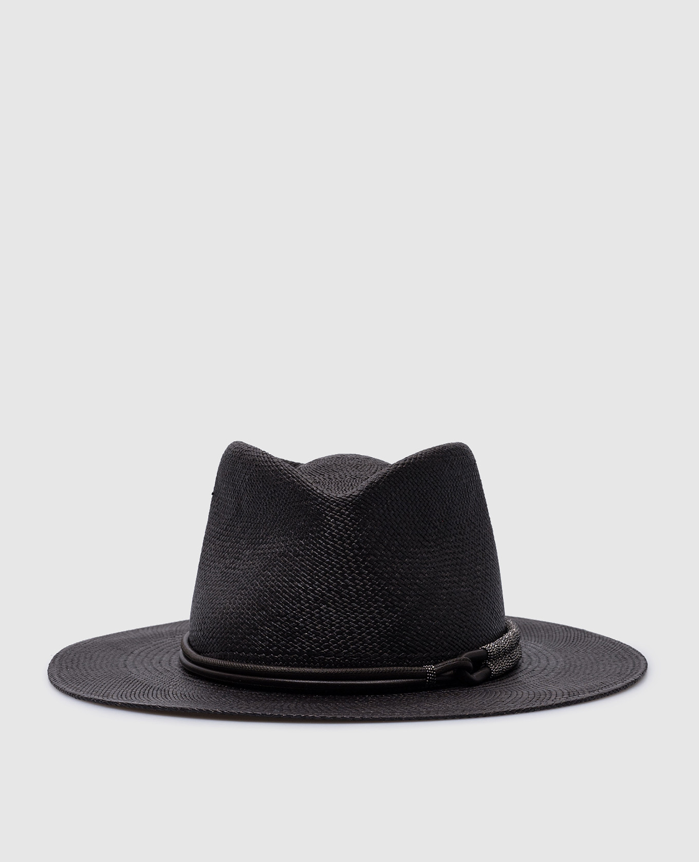 

Черная соломенная шляпа с цепочкой мониль, Черный, Шляпы