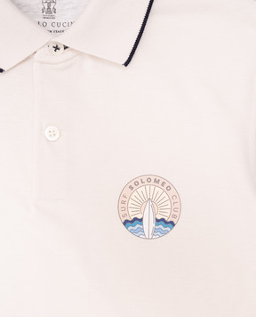 Brunello Cucinelli Дитяче бежеве поло з принтом BE854T319A