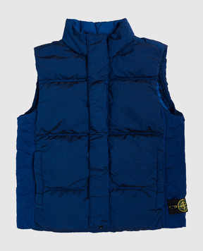Stone Island Дитячий синій пуховий жилет з логотипом K2S16G100001S00191012