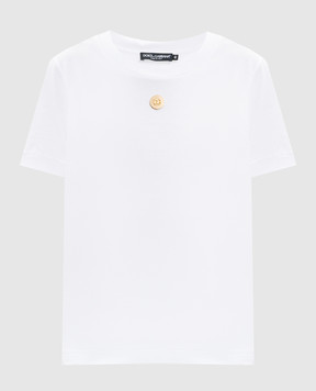 Dolce&Gabbana Біла футболка з емблемою логотипа DG F8N08ZGDC7I