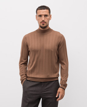 Stefano Ricci Коричневый джемпер из шерсти K303024L10F25346