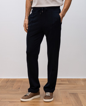 ISAIA Синие спортивные брюки из шерсти MP0057J0402