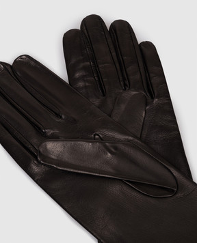 Sermoneta Gloves Чорні шкіряні подовжені рукавички 301B8BT