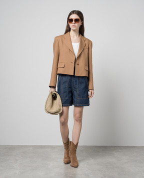 Max Mara Weekend Коричневый жакет CANTICO с льном CANTICO