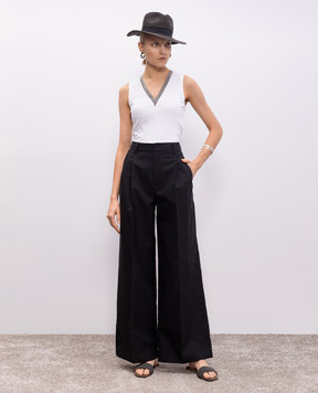 Brunello Cucinelli Черные брюки с цепочкой мониль M0F79P8853