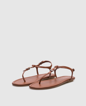 Stuart Weitzman Коричневі шкіряні сандалі GEORGIE SL049