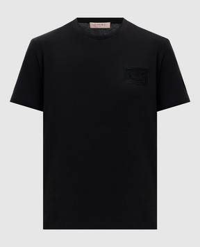 Twinset Чорна футболка з вишивкою логотипа 252TP2051
